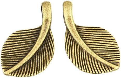 10 Cute Leaf Charms 28x15mm Antique Bronze Tone for Bracelets Necklaces Earrings #mcz802