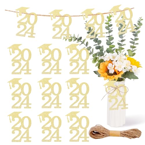 Mua 24PCS Cutouts Tags Graduation Decorations Class of 2024 Cap, Table ...