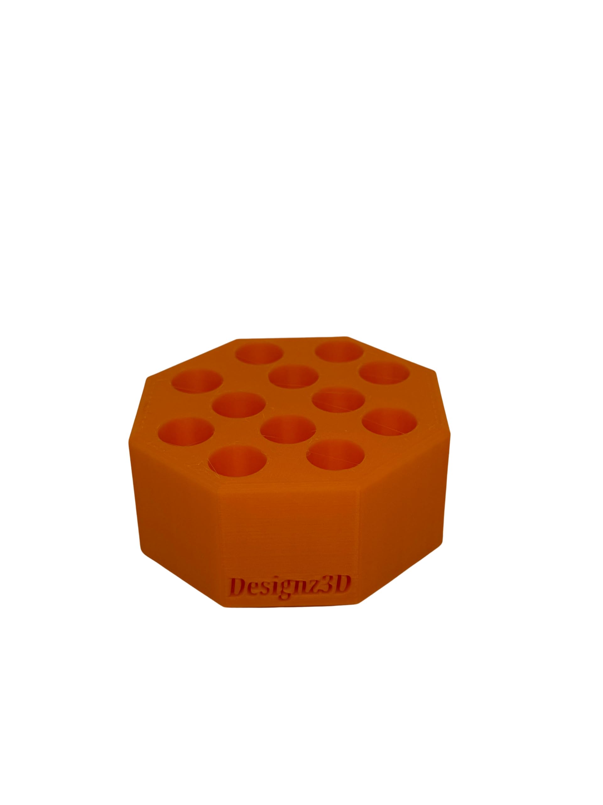 Designz3D 510 Cartridge and Battery Pen Holder Hexagon - 12 Spaces (Orange)