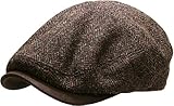 KBL-101 DBR L/XL Mixed Herringbone Ascot Ivy Newsboy Hat