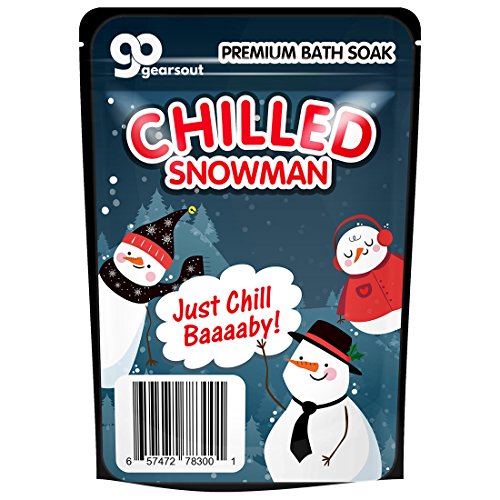 Chilled Snowman Bath Soak â€“ Cute Snowman Bath Salts Blue Bath Cute Snowman Gifts Funny Winter Spa Gifts for Friends Stocking Stuffers for Women Unisex White Elephant Gift Christmas