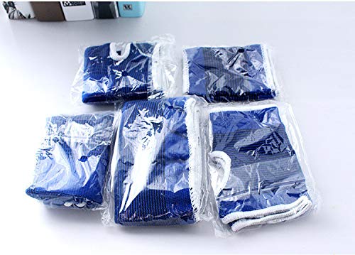 MINILUJIA Sport Protect Set 5 Pair/Set (Knee Brace Elbow Brace Pad Hand Half Palm Protection Gloves Children Sports Foot Ankle Brace Support Wrist Guard Pad) One Size -High Elasticity Blue
