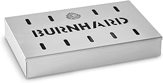 Burnhard Edelstahl Räucherbox 21x13x3,5 cm, Smokerbox für Gasgrill, Kohlegrill &amp; Kugelgrill