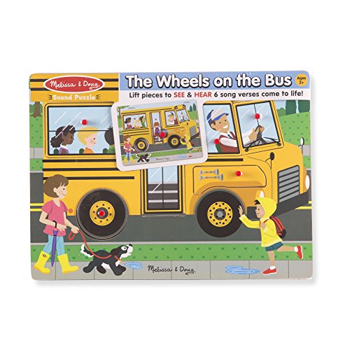Melissa & Doug The Wheels on the Bus Wooden Sound Puzzle