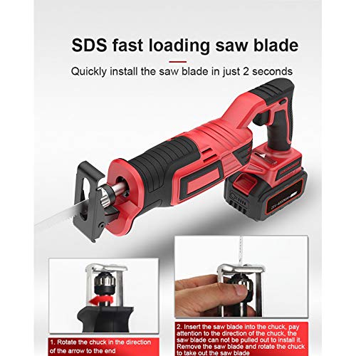 SIRUL Schnurlose Säbelsäge, 20V 4Ah Batterien, 0-3000SPM Variable Geschwindigkeit, werkzeugloser Klingenwechsel, 6… – Bild 7