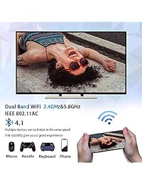 TV Box Android 9.0 4GB 64GB Smart TV Box Receptor TV Streaming Media Player RK3318 USB 3.0 Ultra HD 4K HDR Dual Band WiFi 2.4GHz 5.8GHz Bluetooth 4.1 Set Top Box with Wireless Keyboard-HK1 MAX 4G+64G