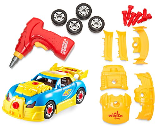 Play22 30 Pcs Take Apart Racing Car Toddler Toys Set - Build Your Own Car with Drill, Engine Sounds & Lights - Toy Car Constructions Set Stem Building Learning Education Toys for Kids Ages 3+ Years