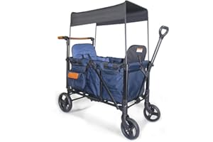 Stroller Wagon for 2 Kids, Baby Wagon Stroller with Adjustable Handle for Infants and Toddlers Includes Canopy & Organizer, F