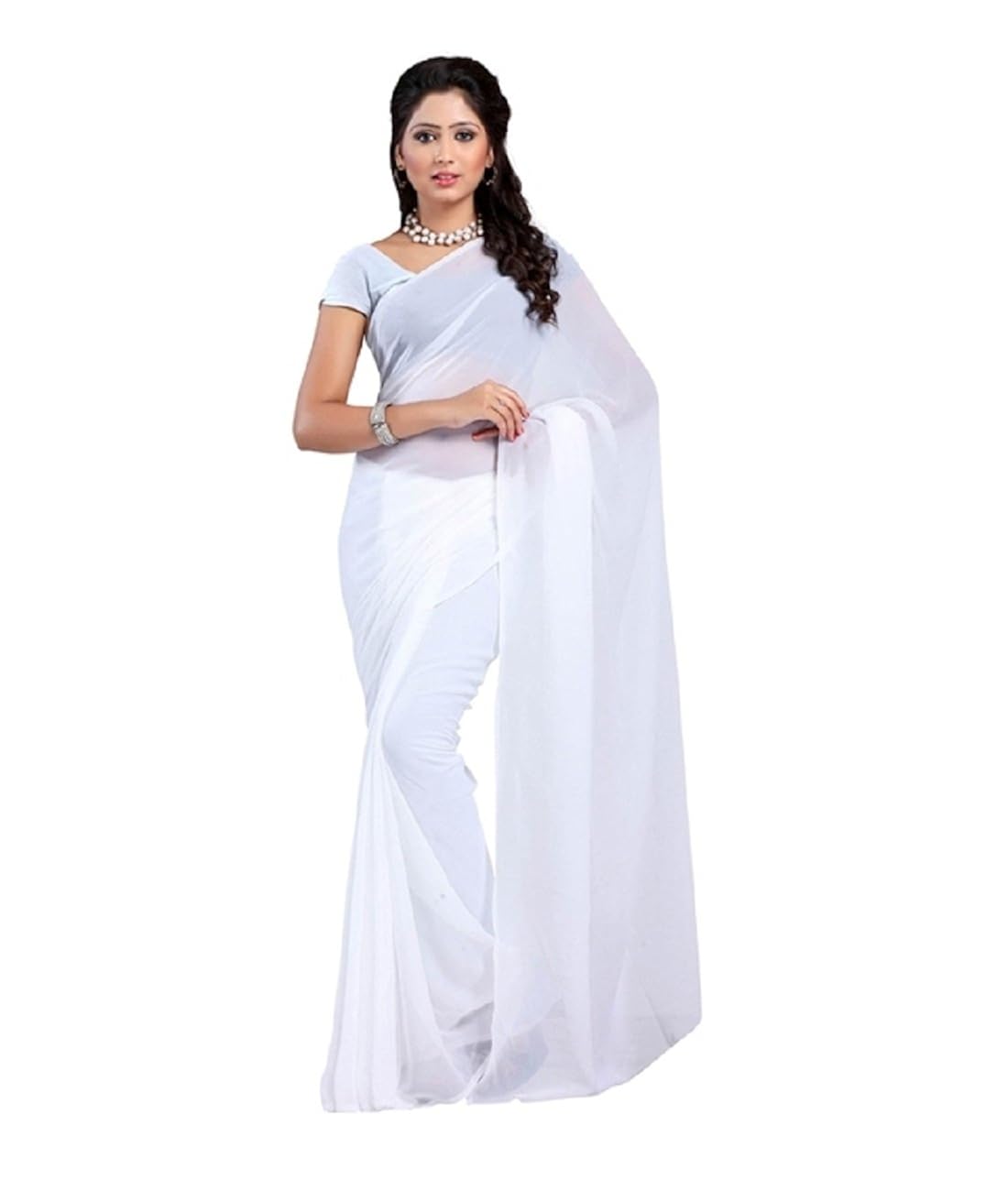 amazon white colour sarees