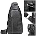 Chrysansmile Sling Bag for Men Genuine Leather Cross Body Bag Mens Crossbody Shoulder Backpack Black Fanny Packs for Travel