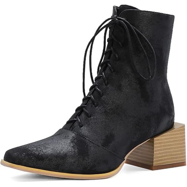 MOOMMO Women's Western Cowboy Boots - Suede Pointed Toe Pull-On Mid Calf Boots With Chunky Block Heel, Wide Calf Design