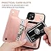 for iPhone 11 Wallet Case with Card Holder,OT ONETOP PU Leather Kickstand Card Slots Case,Double Magnetic Clasp and Durable Shockproof Cover for iPhone 11 6.1 Inch(Rose Gold)