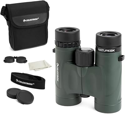 Celestron - Nature DX 8x32 Binoculars – Ideal for Birding and Outdoors – 32mm Objective Lenses – Wide 7.4° Field of View – BaK-4 Prisms – Fully Multi-Coated – Waterproof and Fogproof