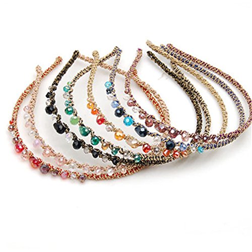 Casualfashion 6Pcs Sparkly Girls Women Rhinestone Headbands Beaded Crystal Hair Band