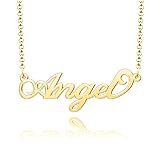 Q&Locket Angel Name Necklace Personalized Stainless