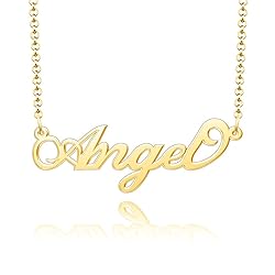Q&Locket Angel Name Necklace Personalized Stainless