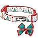 Blueberry Pet 4 Patterns Christmas Moments of Fantasy Embrace Nature Designer Adjustable Bowtie Dog Collar, Medium, Neck 14.5