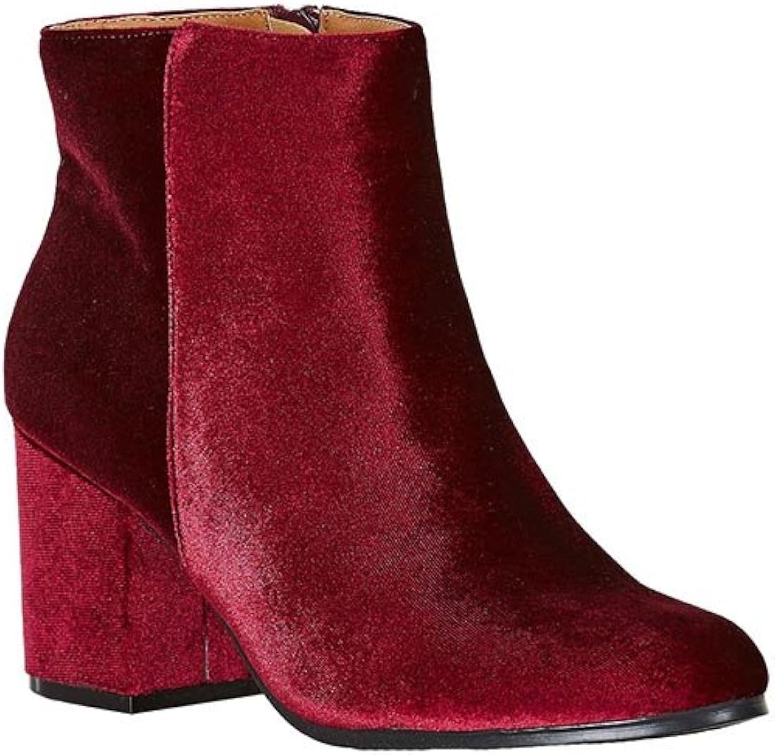 wine velvet boots