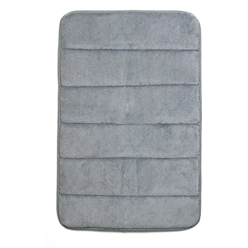 Ladaidra 17 X 24 inch Memory Foam Bath Mat Doormat Soft Non-slip High Absorbency for Office Home House Room Floor (Gray)