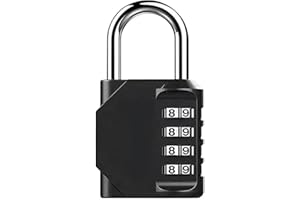 NEBXAZW Gym Padlock, 4 Digit Outdoor Waterproof Resettable Combination Padlock for School Gym Locker(1 Pack Black)