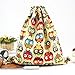 iSuperb Canvas Drawstring Backpack bag Gym Sack bag Stylish Lightweight Cute for Excursion Outdoor (Owl)