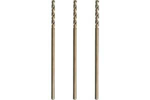 Cobalt Drill Bit 1/4 in.x 12 in.M35 Co Aircraft Extension Extra Long Deep Hole Drill for Steel Metal-3Pcs