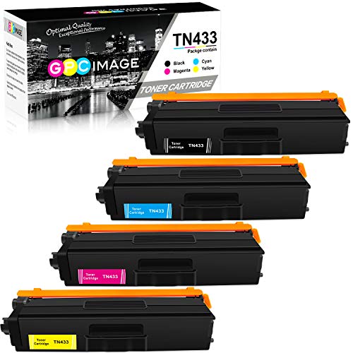 GPC Image Compatible Toner Cartridge Replacement for Brother TN433 TN433BK to use with HL-L8360CDW HL-L8360CDWT HL-L8260CDW MFC-L8900CDW MFCL8610CDW (1 Black, 1 Cyan, 1 Magenta, 1 Yellow, 4 Pack)