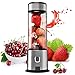 Portable Blender, TTLIFE 5000mAh Glass Smoothie Blender with Single Serve, USB Rechargeable Cordless Personal Blender, Mixer Juicer Cup Portable for Shakes and Smoothies, Baby Food, Protein Shake -Black