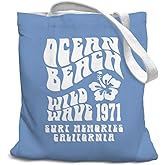 SZERE Beach Summer Canvas Tote Bag for Women Teen Girls Gifts Cute Small Travel Work Tote Bags Reusable Grocery Bags