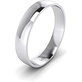 LANDA JEWEL Unisex Solid 10k White Rose Yellow Gold 4mm Comfort Traditional Highly Polished Wedding Ring Plain Band