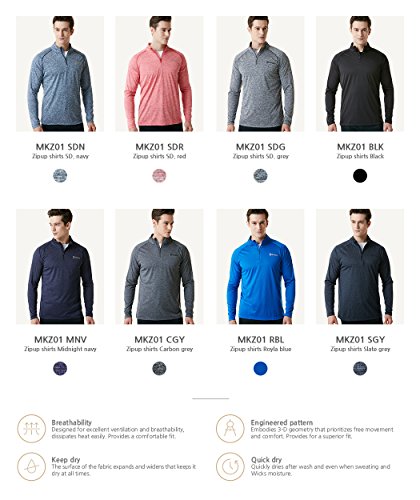 Tesla TM-MKZ02-SDR_2X-Large Men's 1/4 Zip Cool Dry Active Sporty Shirt MKZ02
