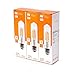 Leadleds 4W Tubular LED Bulb Edison Style COB LED Filament Bulb T10, Non Dimmable E26 Medium Base Lamp 40 Watt Incandescent Bulb Equivalent 2700K Neat Warm White, 3-Pack
