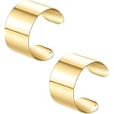 FIRAZIO 2-8 Pcs Cuff Bangle Bracelet for Women Open Wide Wire Bracelets Golden Wrist Cuff Wrap Bracelet Adjustable