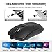 VicTsing Rechargeable Wireless Mouse, 2.4G Silent Computer Optical Mouse Portable & Slim with USB C Adapter, USB Receiver, 3-Level Adjustable DPI, Compatible with PC, Laptop, Notebook, Computer(Black)