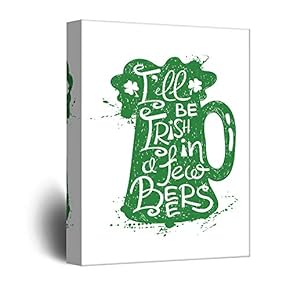 Canvas Wall Art St Patrick Theme Print Gallery Wrap Modern Home Decoration Ready to Hang - 12x18 inches