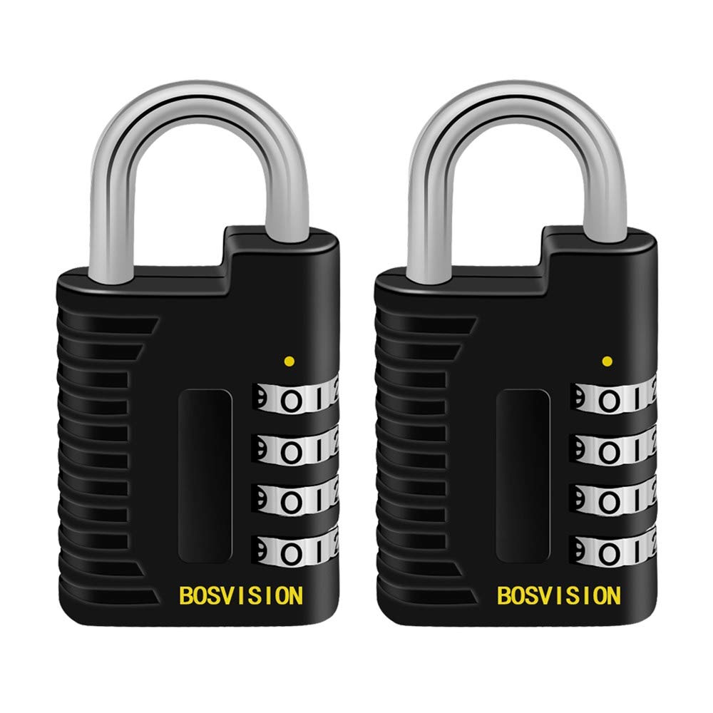 Bosvision [2 Pack] Combination Padlock for Gym Locker, School Locker, 6.4mm Shackle Diameter