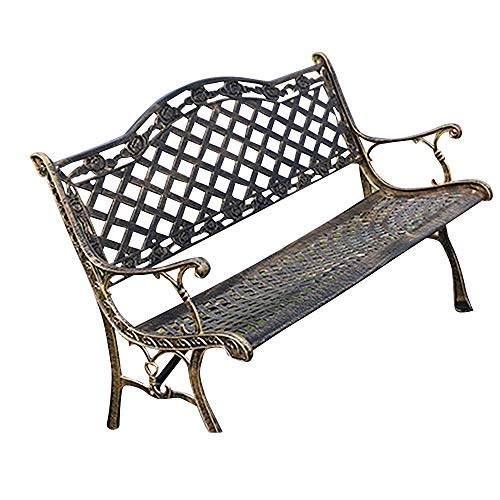 household products Gartenbank Metallbank im Freien, 3-Sitzer Sitz im Freien Terrassenmöbel Sitz, Park Terrasse Ruhebank…