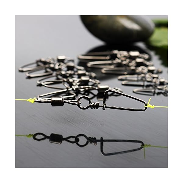 Sougayilang-Fishing-Rolling-Swivel-with-Coast-Lock-Snap-Stainless-Steel-Black-Nickel-Fish-Swivels Sougayilang-Fishing-Rolling-Swivel-with-Coast-Lock-Snap-Stainless-Steel-Black-Nickel-Fish-Swivels