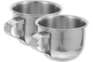 JEWEDECO Mini Stainless Steel Water Cups 2Pcs with Handle 70Ml Anti-Scald Design Small Tea and Sake Mugs for