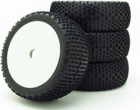 Rubber Tires &amp; Grey Wheel Rims 4PCS RC 1:8 Off-Road Buggy Car