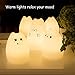 SCOPOW Cat Children Night Light Nursery [ Sensitive Tap Control, USB Rechargeable, Warm / White Light, 7-Color Breathing Light ] Cute Night Lamp for Girlfriend Adult Kid Adult Baby Bedroom