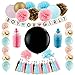 Gender Reveal Party Supplies (42 Pieces) - Baby Shower Decorating Kit, Gender Reveal Balloon, Boy or Girl Banner, Tissue Paper Pom Pom, Tassel Garland and Balloons by Blackdog Mercantile