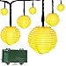 Vmanoo Lantern Battery Operated Timer String Lights 20 LED Fabric Ball Fairy Christmas Lighting Decor For Outdoor, Indoor, Garden, Patio, Bedroom Wedding Decorations (Warm White)