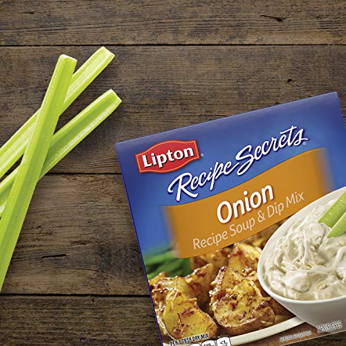 LIPTON RECIPE SECRETS SOUP AND DIP MIX FOR A DELICIOUS MEAL ONION GREAT WITH YOUR FAVORITE RECIPES, DIP OR SOUP MIX, 2 ENVELOPES, 2 OUNCE (PACK OF 1)
