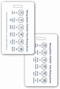 Amazon.com: Wong-Baker Faces Pain Rating Scale Vertical w/Spanish on Back Badge ID Card Pocket