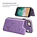 Vaburs Wallet Case for iPhone SE(2022) 5G/SE(2020)/7/8 with Card Holder, Embossed Butterfly Premium PU Leather Double Magnetic Buttons Flip Shockproof Protective Cover 4.7 inch (Purple)