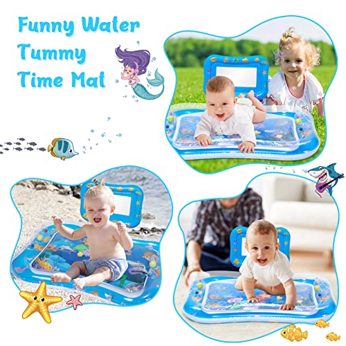 RONIPIC Mirror Water Tummy Time Mat, Baby Stuff for Newborn Toys