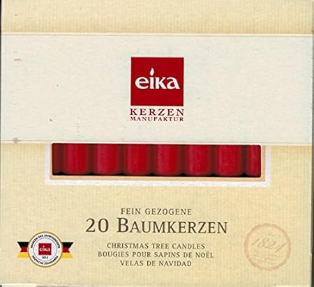 Baumkerzen 40er Pack (10,5 x 1,25 cm ) in rot von Eika