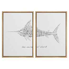 SIGNWIN Framed Wall Art Print Set Large Swordfish...