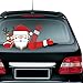 Meitinalife Christmas Santa and Reindeer Waving Wiper Decal for Rear Window 3D Cartoon Festive Car Sticker Vinyl Decal for Vehicle Rear Wipers Xmas Decoration